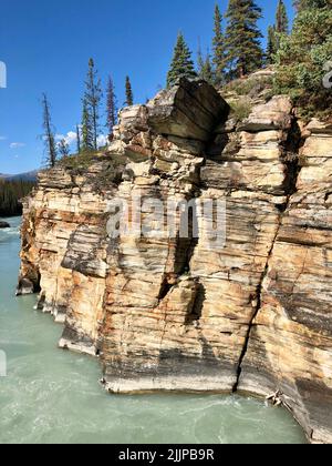 A vertical shot of rocks on the shore of a beach on the Isle of Wight ...