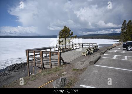 Yellowstone National Park. USA. 5/22/2022.  Lake Yellowstone Hotel. Many people think that the oldest lodge in Yellowstone is the Old Faithful Inn. Stock Photo