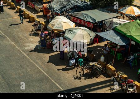 The Views of Yangon city center, in Myanmar at summer Stock Photo