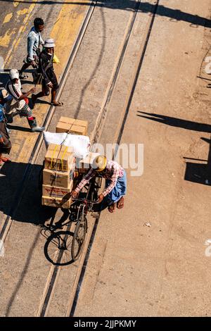 The Views of Yangon city center, in Myanmar at summer Stock Photo