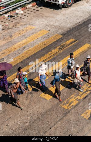 The Views of Yangon city center, in Myanmar at summer Stock Photo