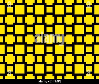 An Illustration of a seamless tile pattern in a yellow color perfect for background or wallpaper Stock Photo