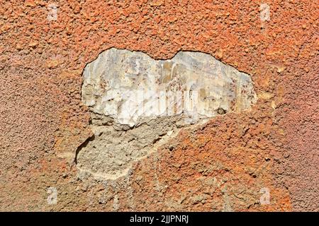 damaged white stone wall closeup, stress environment diversity Stock Photo