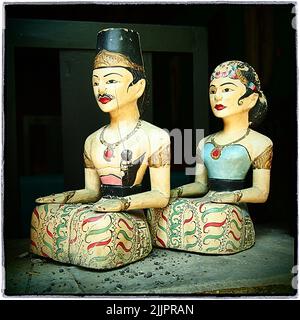 A beautiful shot of Javanese bride statue decorations Stock Photo