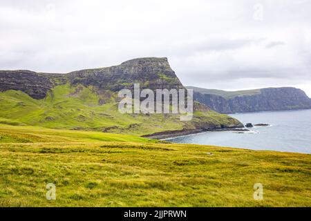 Waterstein Head and Moonen Bay in Glendale area on the Isle of Skye,Scotland,United Kingdom in summer 2022 Stock Photo