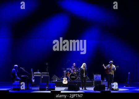 Roma, Italy. 27th July, 2022. Patti Smith during the Concert Patti Smith Quartet, 27th July 2022, Roma Summer Fest 2022, Auditorium Parco della Musica, Rome, Italy Credit: Independent Photo Agency/Alamy Live News Stock Photo