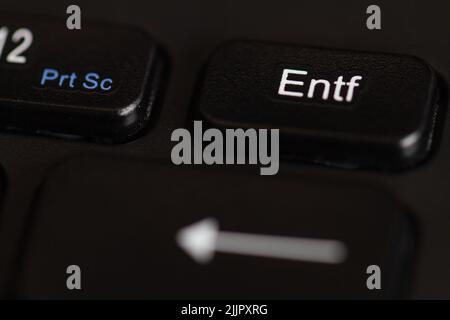 A delete button on a German keyboard Stock Photo