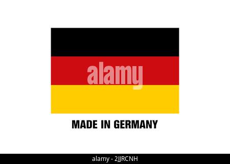 An illustration of a Flag of Germany with 'Made in Germany' text Stock Photo