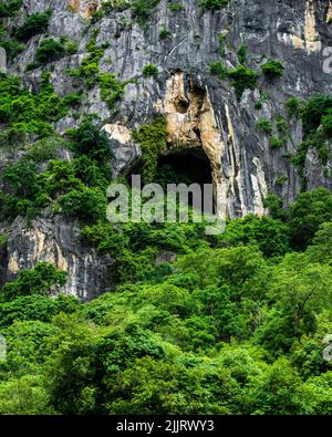 The Mountain Jungle Cave at Sam Roi Yot National Park in Prachuap Kiri Khan, Thailand Stock Photo