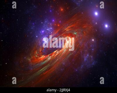Swirling Galaxy - Flame Fractal Art Stock Photo
