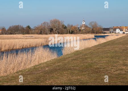 A scenery of De Cocksdorp village town on Texel Island, the Netherlands Stock Photo
