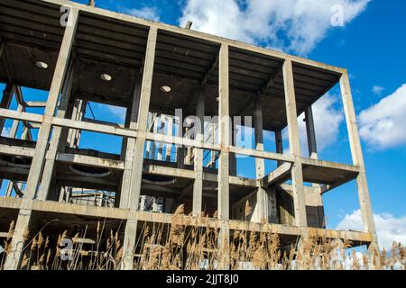 A devastated viscose factory in the town of Loznica in Serbia Stock Photo
