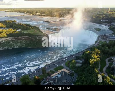 A stunning view of Niagara Falls from CN Tower in Toronto, Canada Stock Photo