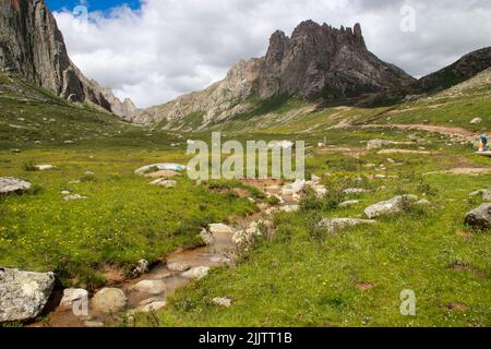 A beautiful view of The Holy Mountain Nianbaoyuze in Western Sichuan Stock Photo