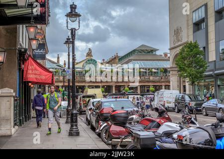 LONDON, GREAT BRITAIN - MAY 22, 2014: This is Covent Garden Market building on the side of Russell Street Stock Photo