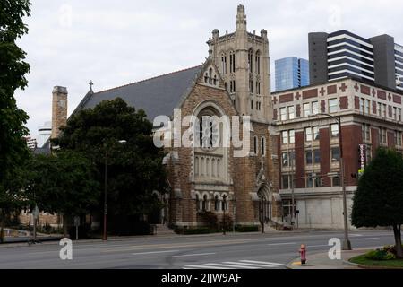 A beautiful view of a Christ Church Cathedral in downtown Nashville, Tennessee Stock Photo