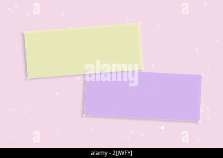 Blank Color Chat Boxes With Geometric Angles Over Background Design. Creative Banners For Business Advertisement. Empty Templates For Marketing And Stock Photo