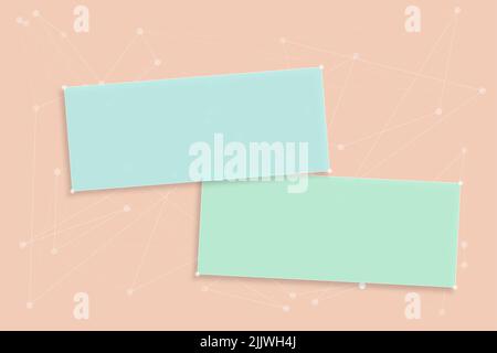 Blank Color Chat Boxes With Geometric Angles Over Background Design. Creative Banners For Business Advertisement. Empty Templates For Marketing And Stock Photo