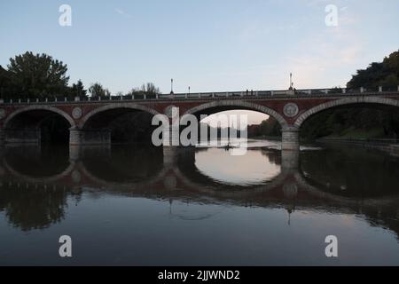 Bridges on the river Po Stock Photo