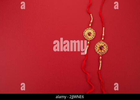 Decorative Rakhi for Raksha Bandhan, Indian festival for brother and sister bonding celebration Stock Photo