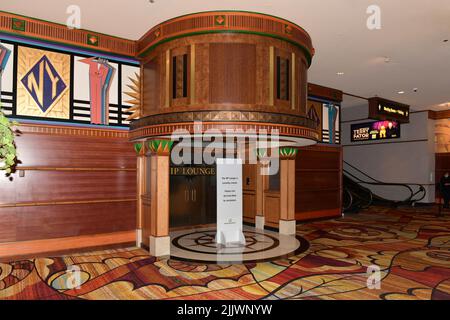 Nevada USA Sep 6 2021 This is the entrance of the exclusive VIP Lounge located next to the main Check In area of the New York-New York Las Vegas hotel Stock Photo