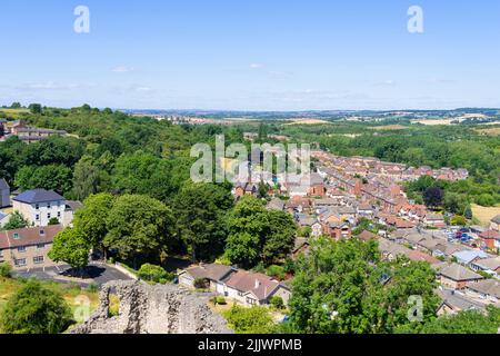 Conisbrough town aerial view South Yorkshire England Uk GB Europe Stock Photo