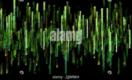 Digital render in painterly style - acrylic paint patterns and ...