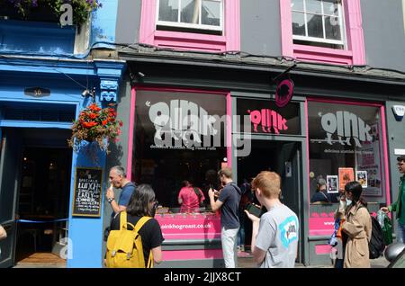 oink restaurant edinburgh royal mile scotland in summer 2022 UK Stock Photo