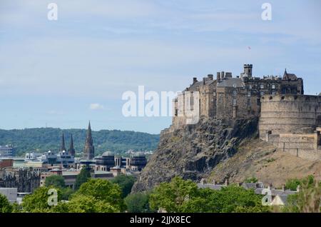 edinburgh castle scotland on a sunny day uk Stock Photo