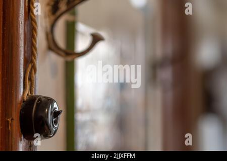 old wall switch coat rack, antique, horizontal photo Stock Photo