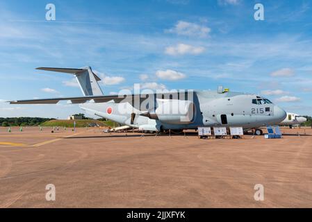 Japan Air Self Defence Force Kawasaki C-2 at the Royal International Air Tattoo airshow at RAF Fairford, UK. Japanese military transport plane Stock Photo