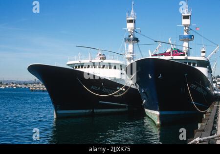 Tuna Purse Seiners docked at the Embarcadero in San Diego Stock Photo