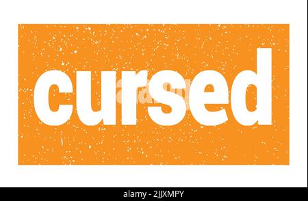 CURSED text written on orange grungy stamp sign Stock Photo - Alamy