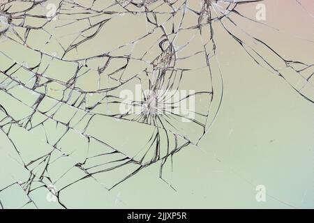 macro image of shattered glass smartphone screen Stock Photo