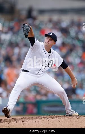 Detroit Tigers starting pitcher Tarik Skubal plays during the first ...