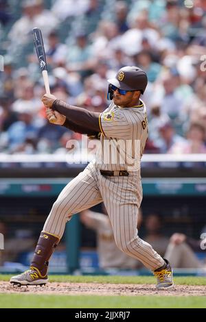 San Diego Padres right fielder Fernando Tatis Jr. (23) in the eighth inning  of a baseball game Saturday, June 10, 2023, in Denver. (AP Photo/David  Zalubowski Stock Photo - Alamy