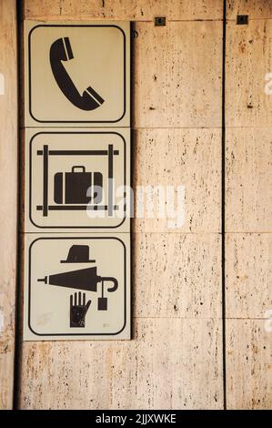 Telephone sign, Tuscany Stock Photo - Alamy