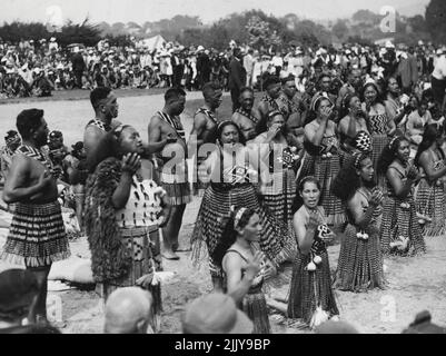 Maori Ceremonial in N.Z. March 27, 1938. (Photo by The N.Z. Herald). Stock Photo