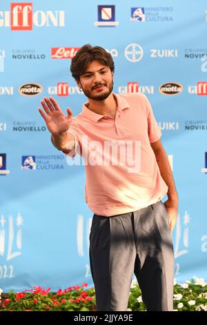GIFFONI VALLE PIANA, ITALY - JULY 28: Merlot attend the photocall at the Giffoni Film Festival 2022 on July 28, 2022 in Giffoni Valle Piana, Italy. - Stock Photo
