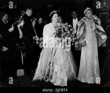 Her Majesty Queen Mary, accompanied by the Duchess of York (later ...