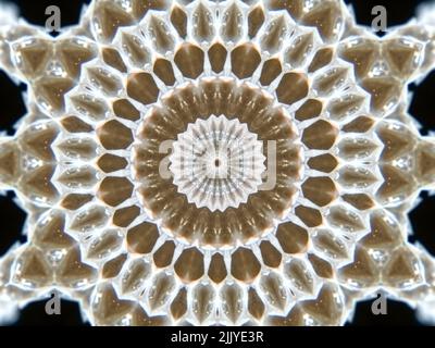 An abstract patter made from applying fractal mirroring to a photo of snake skin. Stock Photo
