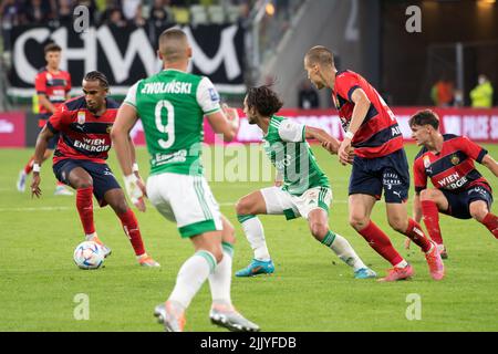 Gdansk, Poland. 28th July 2022. UEFA Europa Conference League 2nd Qualifying Round match Lechia Gdansk vs Rapid Vienna 1:2 (0:0, 1:2) © Wojciech Strozyk / Alamy Live News Stock Photo