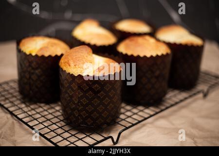 A few Easter cakes are on the table Stock Photo