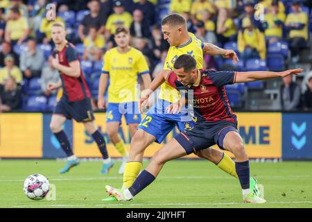 Broendby, Denmark. 28th July, 2022. Josip Radosevic (22) of Broendby IF seen during the UEFA Europa Conference League qualification match between Broendby IF and Pogon Szczecin at Broendby Stadion in Broendby. (Photo Credit: Gonzales Photo/Alamy Live News Stock Photo