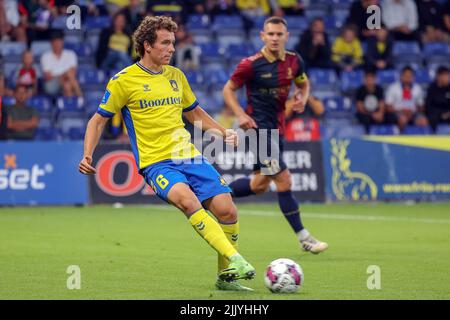 Broendby, Denmark. 28th July, 2022. Joe Bell (6) of Broendby IF seen during the UEFA Europa Conference League qualification match between Broendby IF and Pogon Szczecin at Broendby Stadion in Broendby. (Photo Credit: Gonzales Photo/Alamy Live News Stock Photo