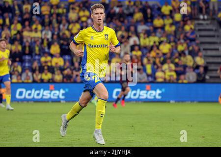 Broendby, Denmark. 28th July, 2022. Christian Cappis (23) of Broendby IF seen during the UEFA Europa Conference League qualification match between Broendby IF and Pogon Szczecin at Broendby Stadion in Broendby. (Photo Credit: Gonzales Photo/Alamy Live News Stock Photo