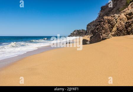 Beach and waves. Playa Malpaso near Sayulita, Nayarit, Mexico. Stock Photo