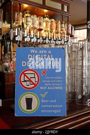 We are a digital detox pub, Digital detox at the White Horse Soho, 45 Rupert St, SOHO, London, England, UK, W1D 7PG Stock Photo