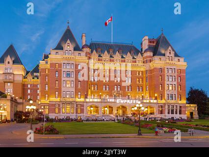 The Empress hotel is a symbol for the city itself. It has been designated a National Historic Site due to its national significance. Travel photo, cop Stock Photo