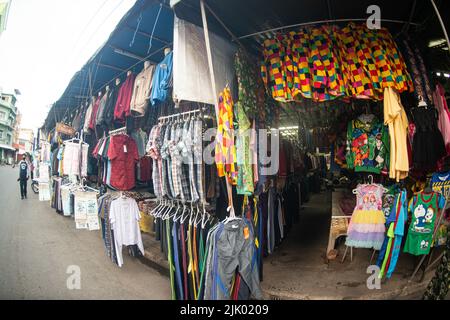 PHICHIT , THAILAND - AUGUST 29,2020 : Unidentified street vendors sell clothing and apparel shops on the street.  Can be seen everywhere in Thailand. Stock Photo